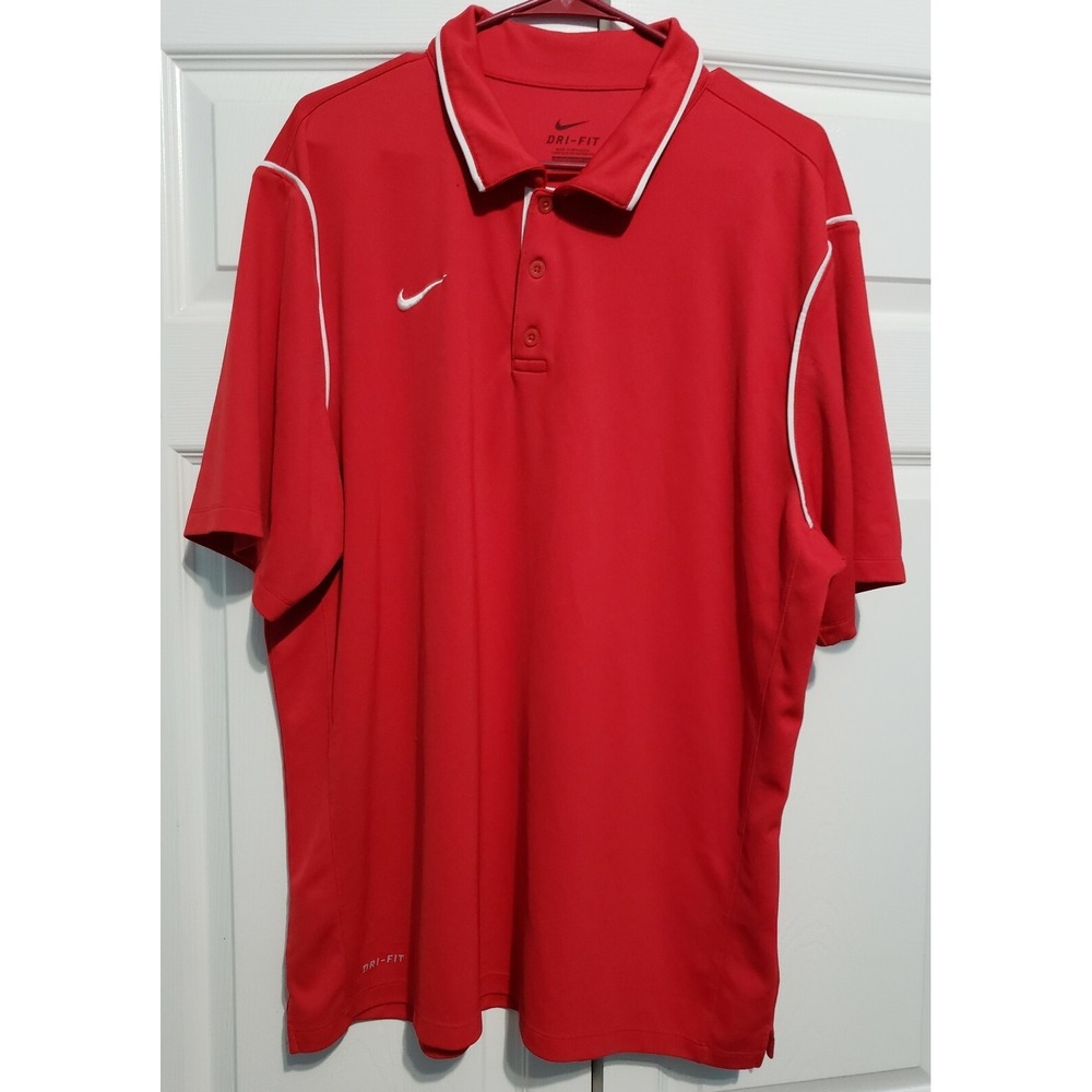 NIke Dri-fit Polo Shirt Mens Size‎ XL Red Shirt